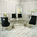 Arial 1.8m Dining Table Set With Black Chairs