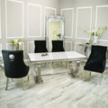 Arial 1.8m Dining Table Set With Black Chairs