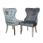 Chelsea Dining Chair with Lion Knocker & Buttoned Back