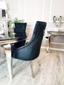 Louis 1.3m Round Dinning Table Set With Black Chairs