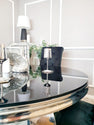 Louis 1.3m Round Dinning Table Set With Black Chairs