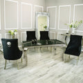 Arial 1.8m Dining Table Set With Black Chairs