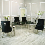 Arial 1.8m Dining Table Set With Black Chairs
