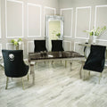 Arial 1.8m Dining Table Set With Black Chairs