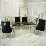 Arial 1.8m Dining Table Set With Black Chairs