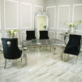 Arial 1.8m Dining Table Set With Black Chairs