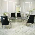 Arial 1.8m Dining Table Set With Black Chairs