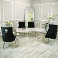Arial 1.8m Dining Table Set With Black Chairs