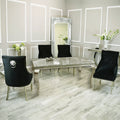 Arial 1.8m Dining Table Set With Black Chairs