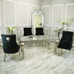 Arial 1.8m Dining Table Set With Black Chairs
