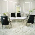 Arial 1.8m Dining Table Set With Black Chairs