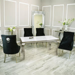 Arial 1.8m Dining Table Set With Black Chairs