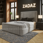 Camden Wingback Bed Frame – Steel Grey Velvet