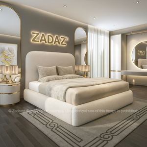 Vienna Bed – Ivory Bouclé Elegance