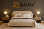 Nordic Luxe Bed – Soft Beige Linen Look