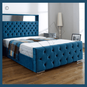 blue crushed velvet beds