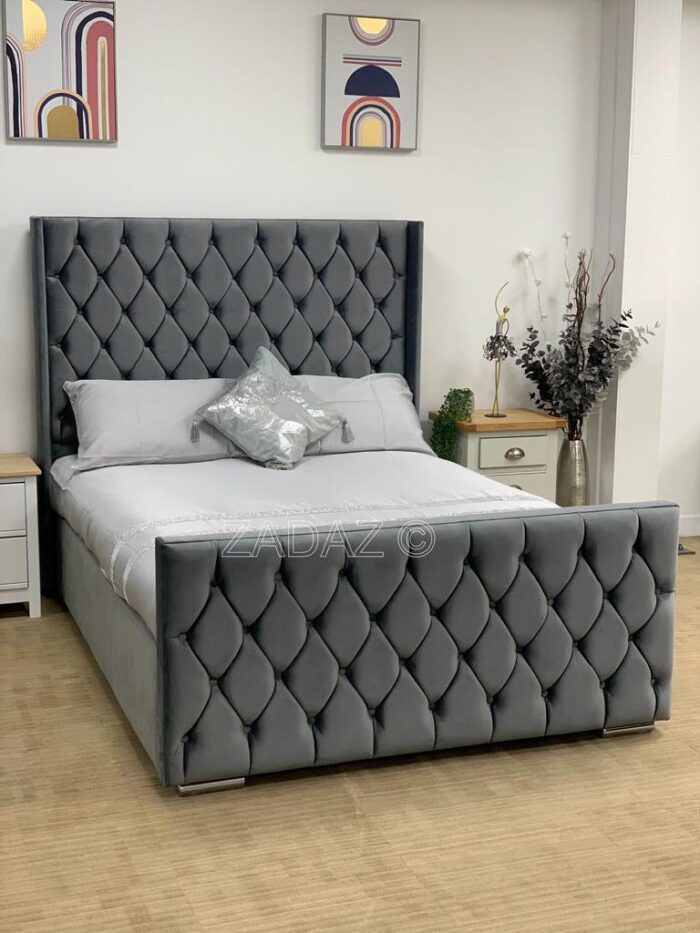 grey bed